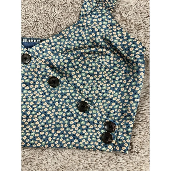Madewell Women’s Button-Wrap Crop Tank in Bitsy Floral Size 4 - Picture 5 of 15